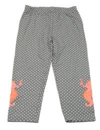 Sivé bodkovaná é capri legíny s mořskými koníky Topolino