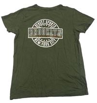 Khaki tričko s nápisem Primark