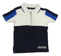 Bielo-tmavomodré polo tričko George