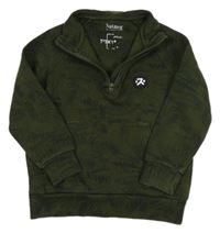 Tmavozelená vzorovaná mikina s nášivkou Nutmeg