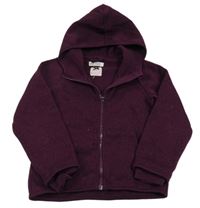 Fialová melírovaná pletená propínací mikina s kapucí H&M