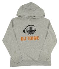 Sivá mikina s potlačou a kapucňou H&M