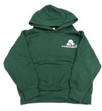 Smaragdová mikina so stromami a vreckom a kapucňou Russell