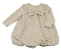 Pudrové pruhované trblietavé šaty s mašlou George