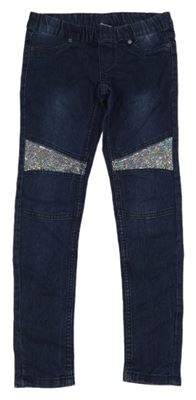 Tmavomodré džegíny s flitrami Y.F.K.