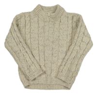 Světlebéžový melírovaný svetr se stojáčkem Primark