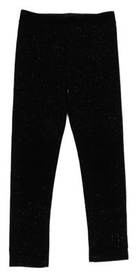 Čierne trblietavé zamatové legíny Next