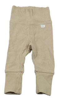 Béžové žebrované lehké tepláky H&M