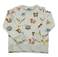 Sivá mikina so zvieratkami C&A