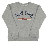 Sivá mikina s trblietavým nápisom Primark