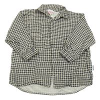 Tmavomodro-smotanová kockovaná košeľa so srdiečkami