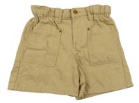 Béžové rifľové paper bag kraťasy