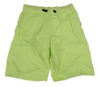 Neonově limetové plátěné kraťasy H&M