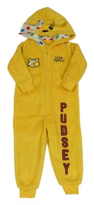 Žlutá chlupatá kombinéza s kapucí - Pudsey George