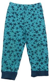 Tyrkysové hviezdičkované pyžamové nohavice