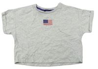 Sivé crop tričko s vlajkou George