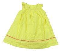 Žlté plátenné šaty s výšivkou zn. M&S