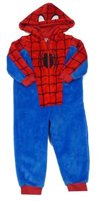 Modro-červená chlpatá kombinéza s kapucí - Spider-man zn. C&A