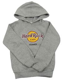Sivá melírovaná mikina s kapucňou Hard Rock Cafe