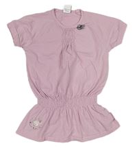 Růžová peplum tunika s nápisem Cocodrillo 