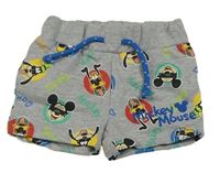 Šedé teplákové kraťasy s Mickeym a kamarády Primark 