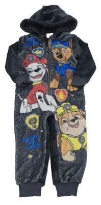 Tmavosivá chlpatá kombinéza s Paw Patrol a kapucňou Nickelodeon