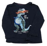 Tmavomodré triko s dinosaurem S. Oliver