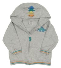 Sivá prepínaci mikina s dinosaurom a kapucňou Pep&Co