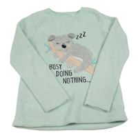 Svetlozelená chlpatá mikina s koalou Primark