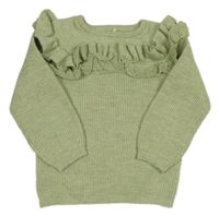 Světlezelený svetr s madeirovým volánkem George 