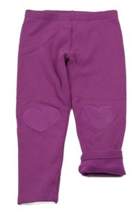 Purpurové zateplené legíny se srdíčky Next 