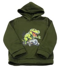 Khaki mikina s krokodílom a kapucňou