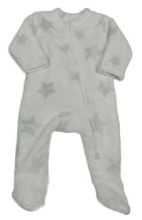 Bílý chlupatý overal s hvězdičkami George 