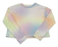 Farebný batikovaný rebrovaný crop sveter Primark