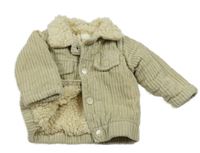 Béžová manšestrová zateplená bunda 