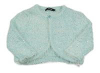 Belasý prepínaci chlpatý crop sveter s flitrami George