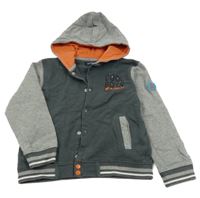 Sivo-tmavosivá baseballová mikina s kapucňou Blue Seven