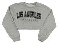 Sivá melírovaná crop mikina s nápisom Shein