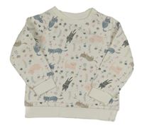 Biela mikina s mačkami Dopodopo