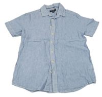 Světlemodrá proužkovaná lněná košile C&A