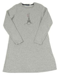 Šedé melírované teplákové šaty s Eifellovkou Pepperts