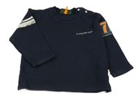 Tmavomodrá rebrovaná mikina s nápismi Timberland