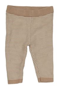 Svetloružová -biele pruhované pletené nohavice F&F