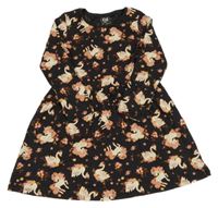 Antracitové bavlnené šaty s jednorožcami C&A