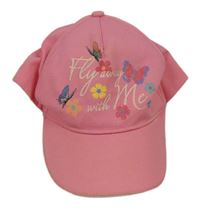 Růžová kšiltovka s nápisem a motýlky DopoDopo vel. 98-128