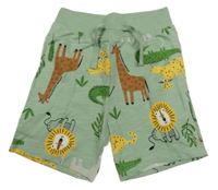 Světlezelené bavlnané kraťasy se zvířátky Primark