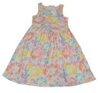 Nové - Bielo-farebné batikované bavlnené šaty H&M