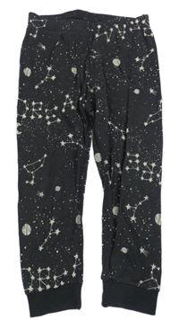 Tmavošedé pyžamové kalhoty s vesmírem H&M