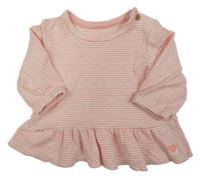 Ružovo-biely pruhovaný peplum sveter Matalan