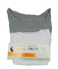 2x - Žebrované thermo spodní tričko - Bílé, šedé melírované PRIMARK